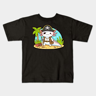 lavender axolotl pirate Kids T-Shirt